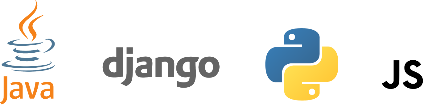 Java-Logo mit orangener Tasse und Python-Logo mit blauer und gelber Schlange nebeneinander.