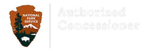 National Park Service arrowhead logo with text Authorized Concessioner to the right.