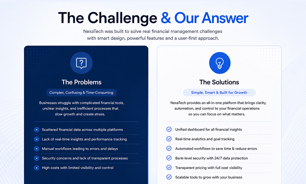UI/UX design process illustrating the project challenges, user problems, and design solutions.