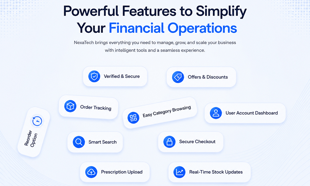 Key product features designed to improve usability, accessibility, and overall user experience.