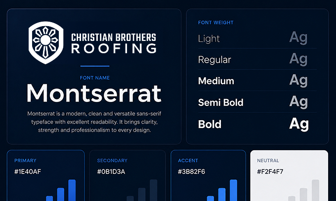 Typography system and color palette used to create a consistent and accessible visual identity.