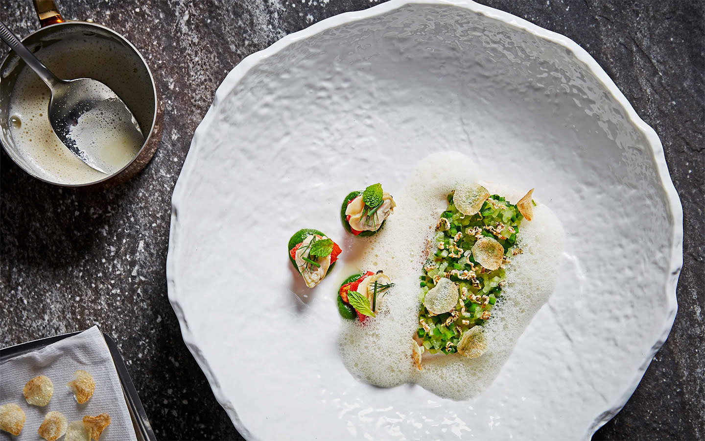 Michelin-starred dish served at Stubborn Seed in Miami Beach