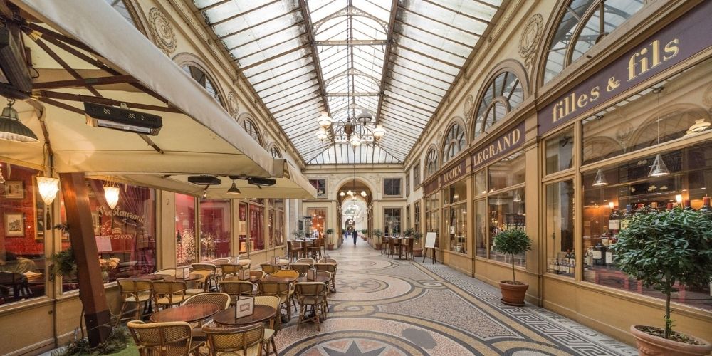 photo de l'intérieur d'un passage couvert à paris