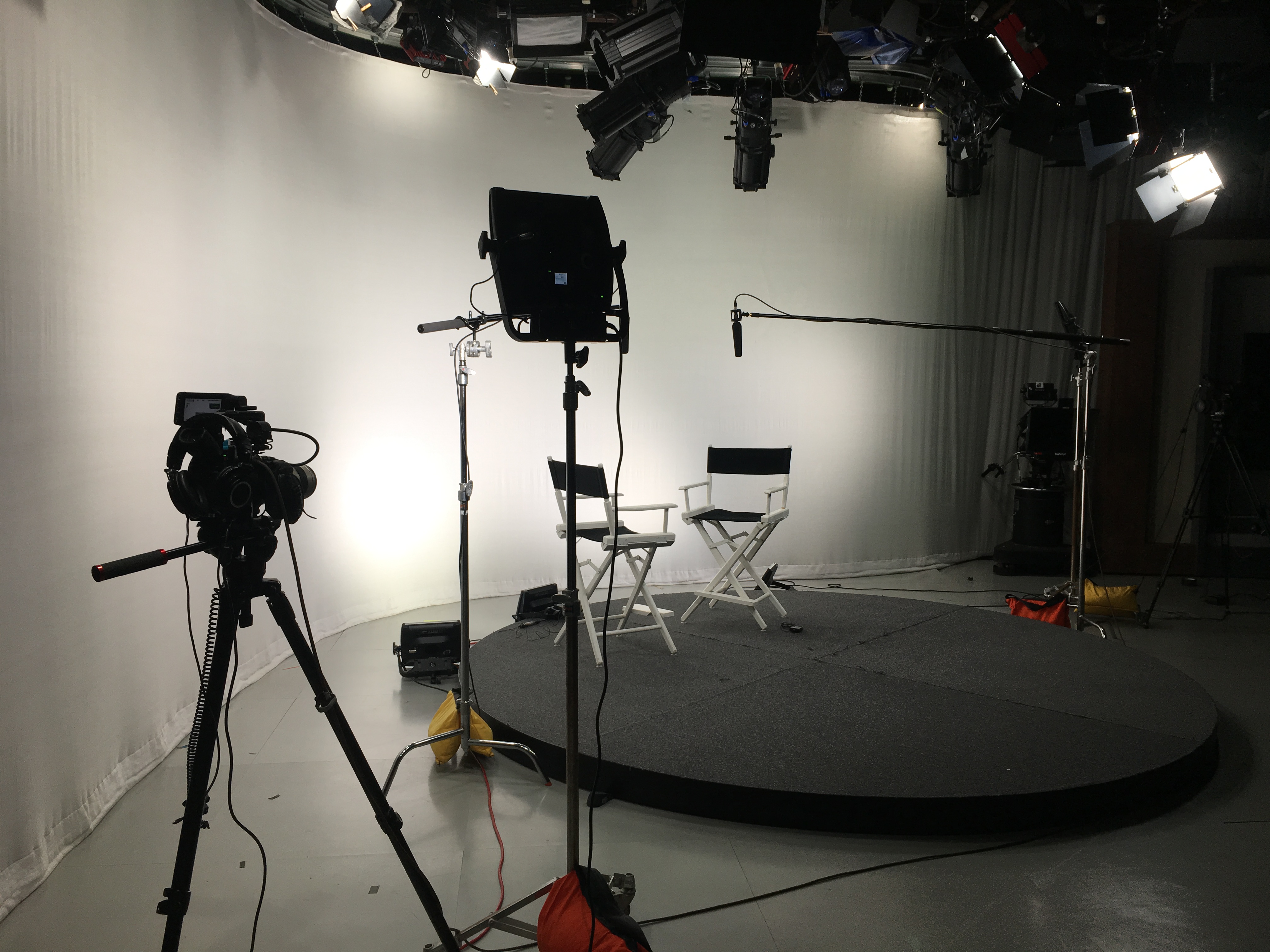Professional video production studio setup