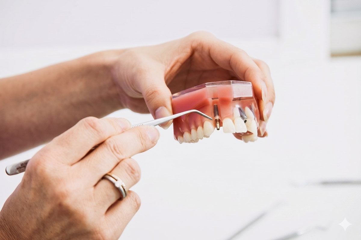 Single-tooth dental implant mode.