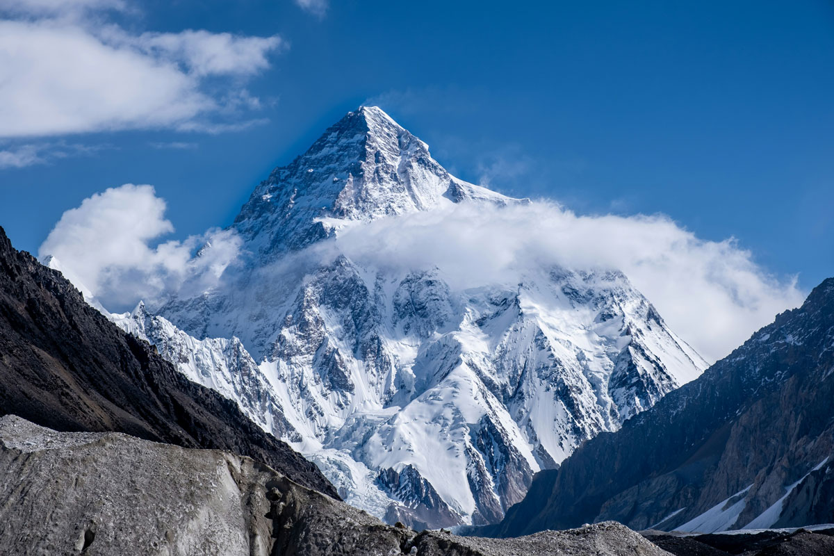 A photo of the mountain peak, K2