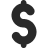 US dollar, icon, png, black