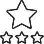 One large star above three smaller stars aligned in a horizontal row.