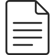 Icon of a document with a folded corner and horizontal lines representing text.