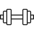 Icon of a dumbbell representing fitness or weightlifting.