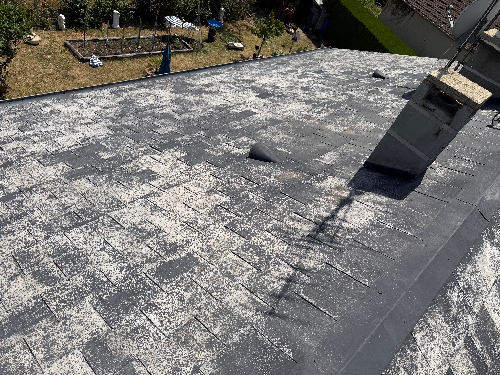Avant : Peinture de toiture ardoise à Saint-Germain-du-Puy