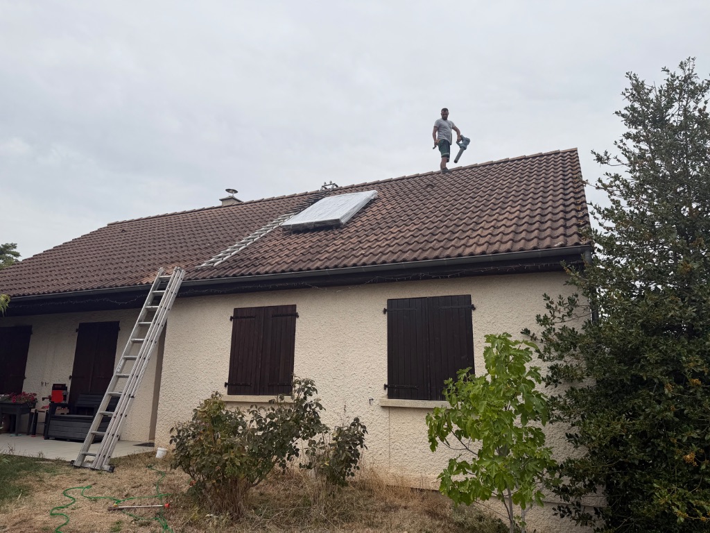 Avant : Nettoyage de toiture et démoussage - Marmagne