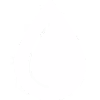 White water droplet icon on transparent background.