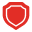 Red shield icon with a white cross in the center.