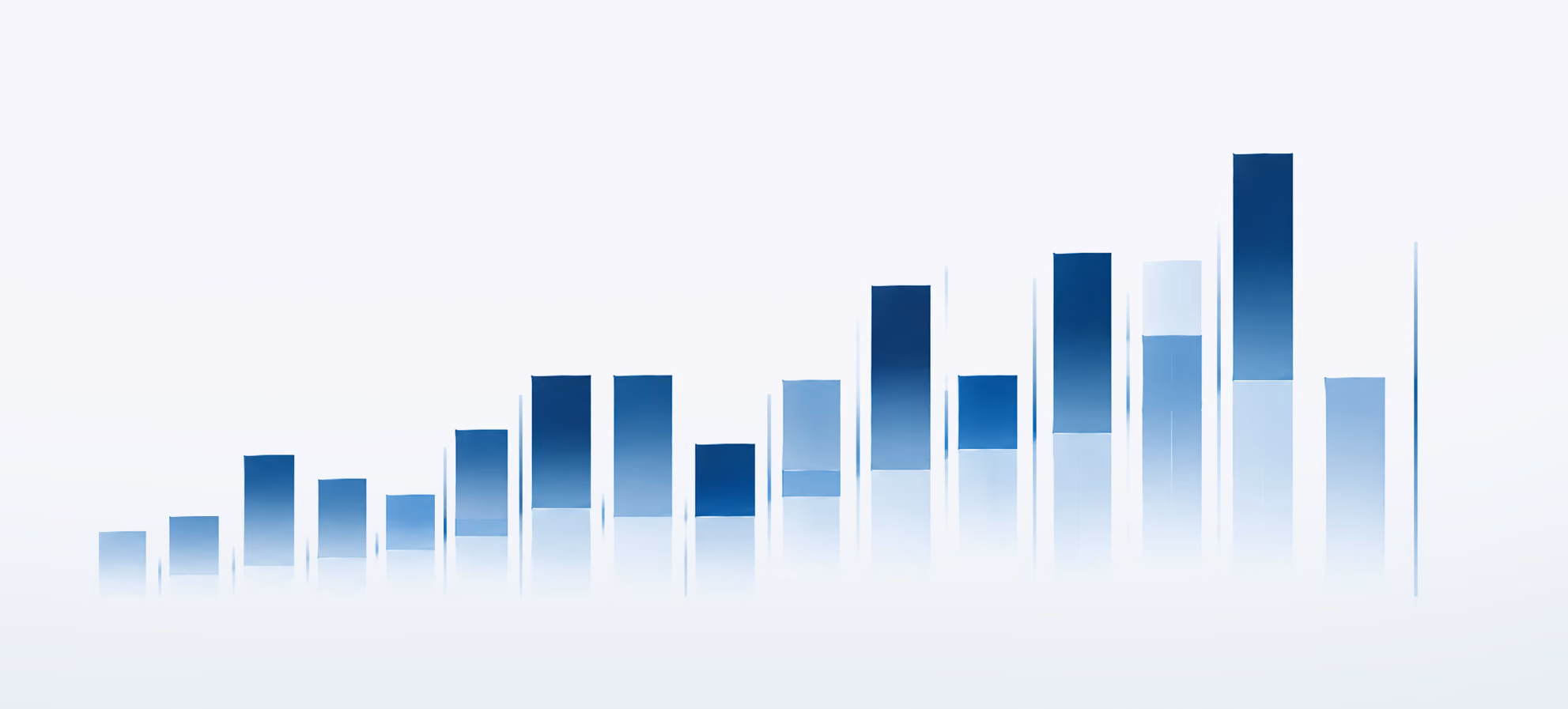 Ascending bar chart graphic