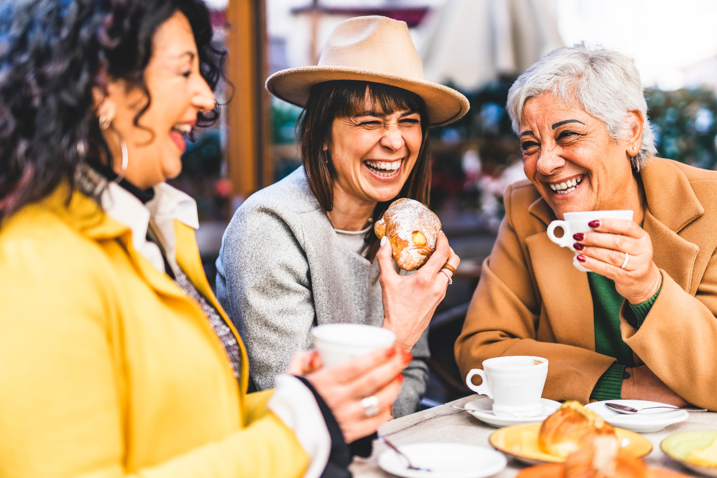 Women with coffee stock image