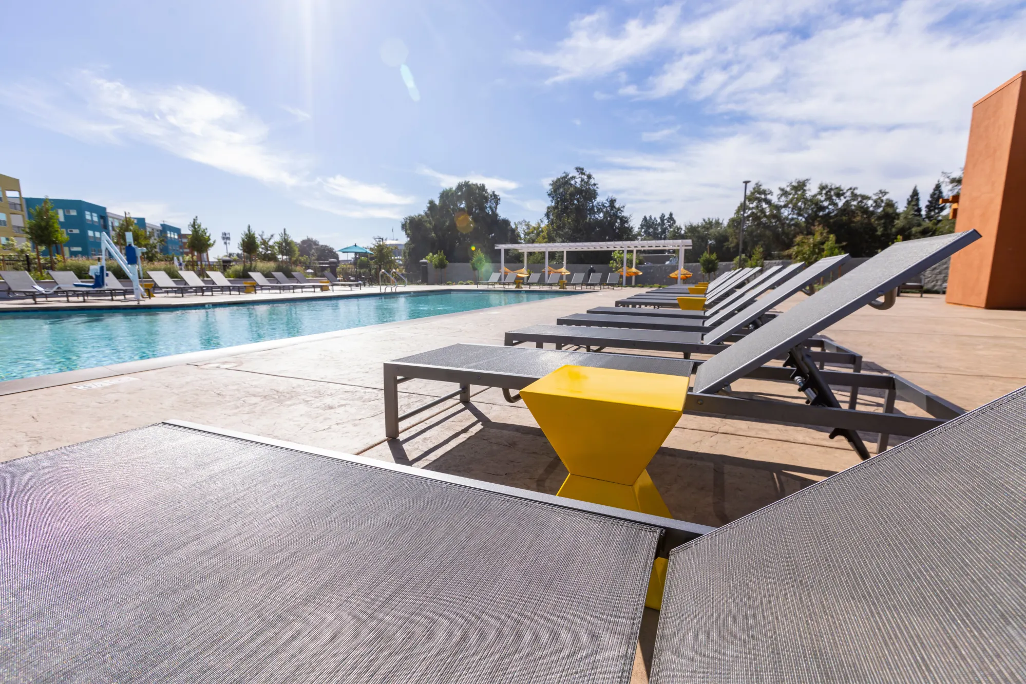 Lounge area outside the pool