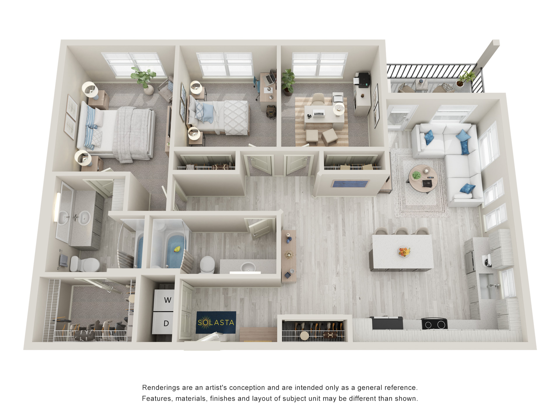 2x2 floor plan for rent