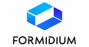 Blue and white geometric hexagon shape above the word FORMIDIUM in black text.