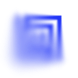 Blurred blue geometric abstract shape on transparent background.