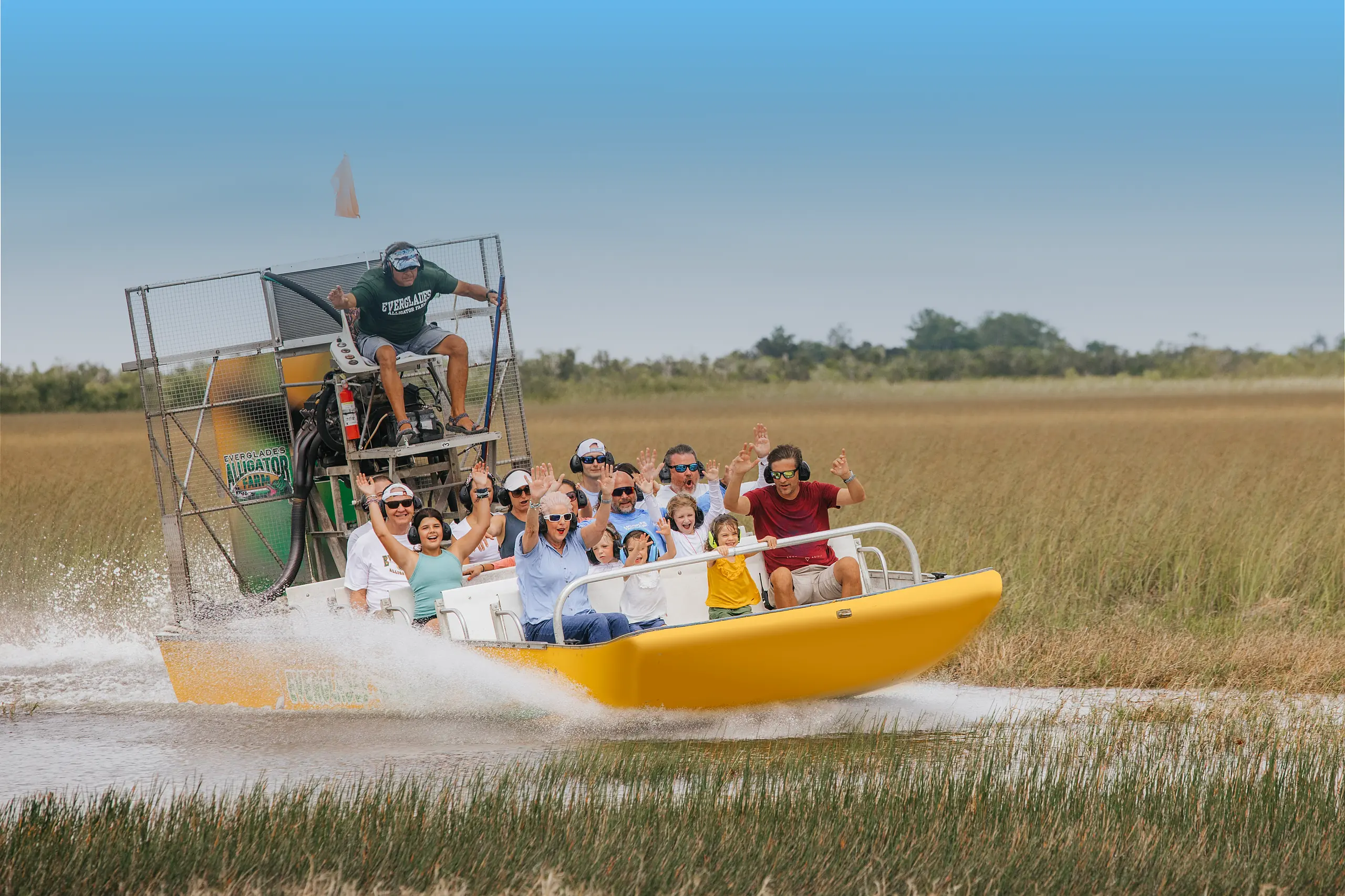 Airboat touring the Everglades at Everglades Alligator Farm