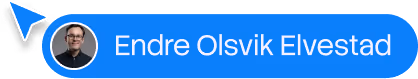 Chat bubble with a profile photo and the name Endre Olsvik Elvestad.