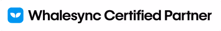 Whalesync Certified Partner badge with a blue and white whale logo on the left.