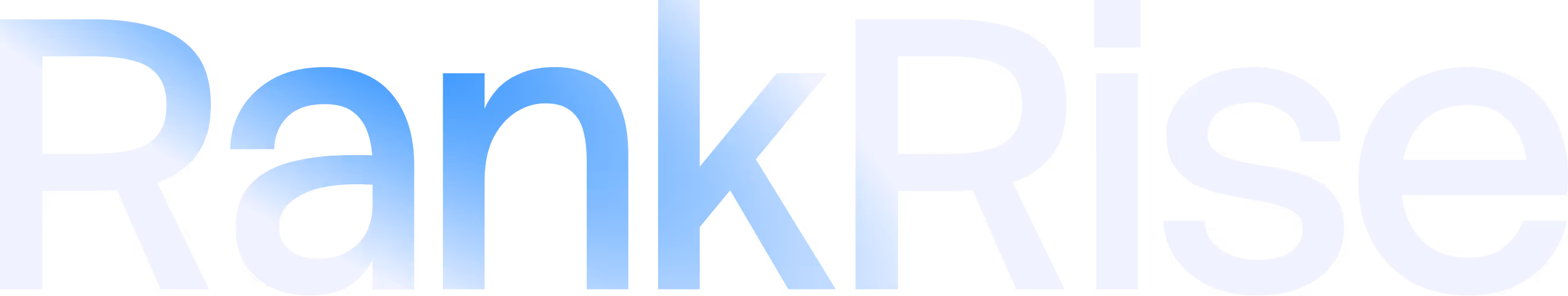 RankRise text logo in a gradient blue and white font on a black background.