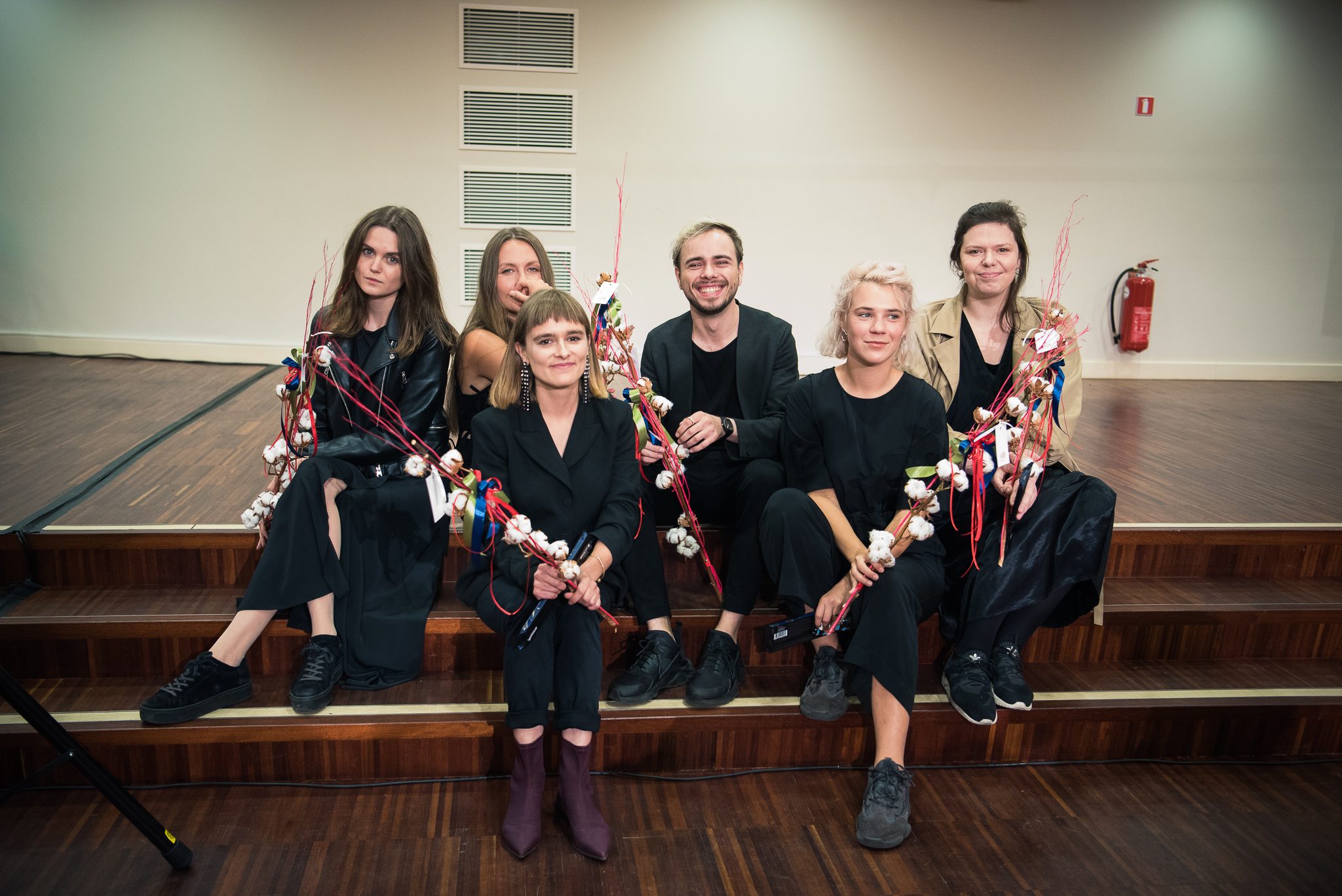 Izstādes dalībnieki atklāšanā