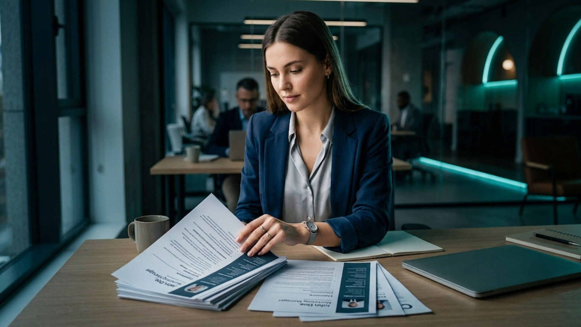 Profesional trabajando con plataforma de gestión de talento
