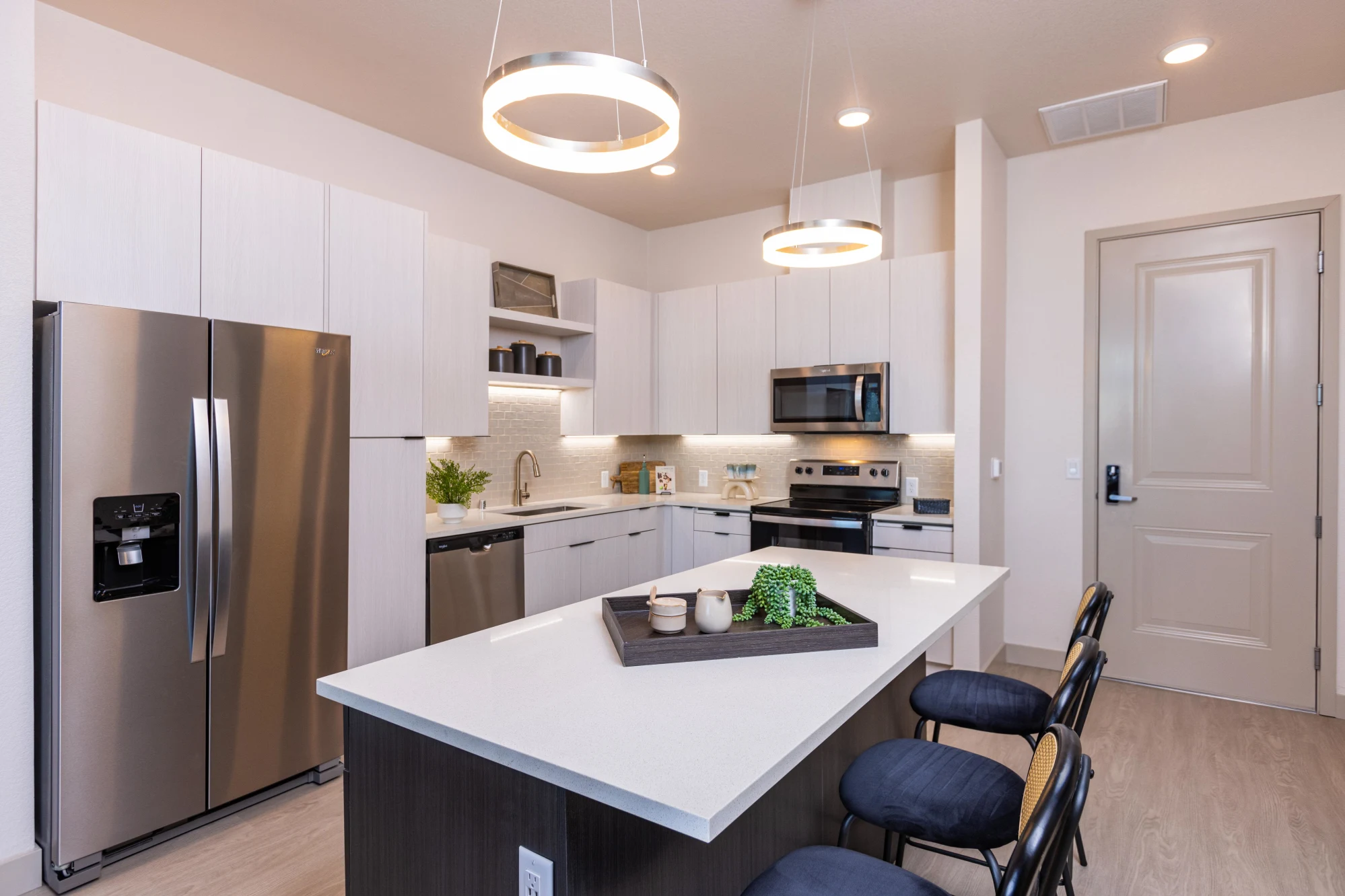 Dining room with kitchen island