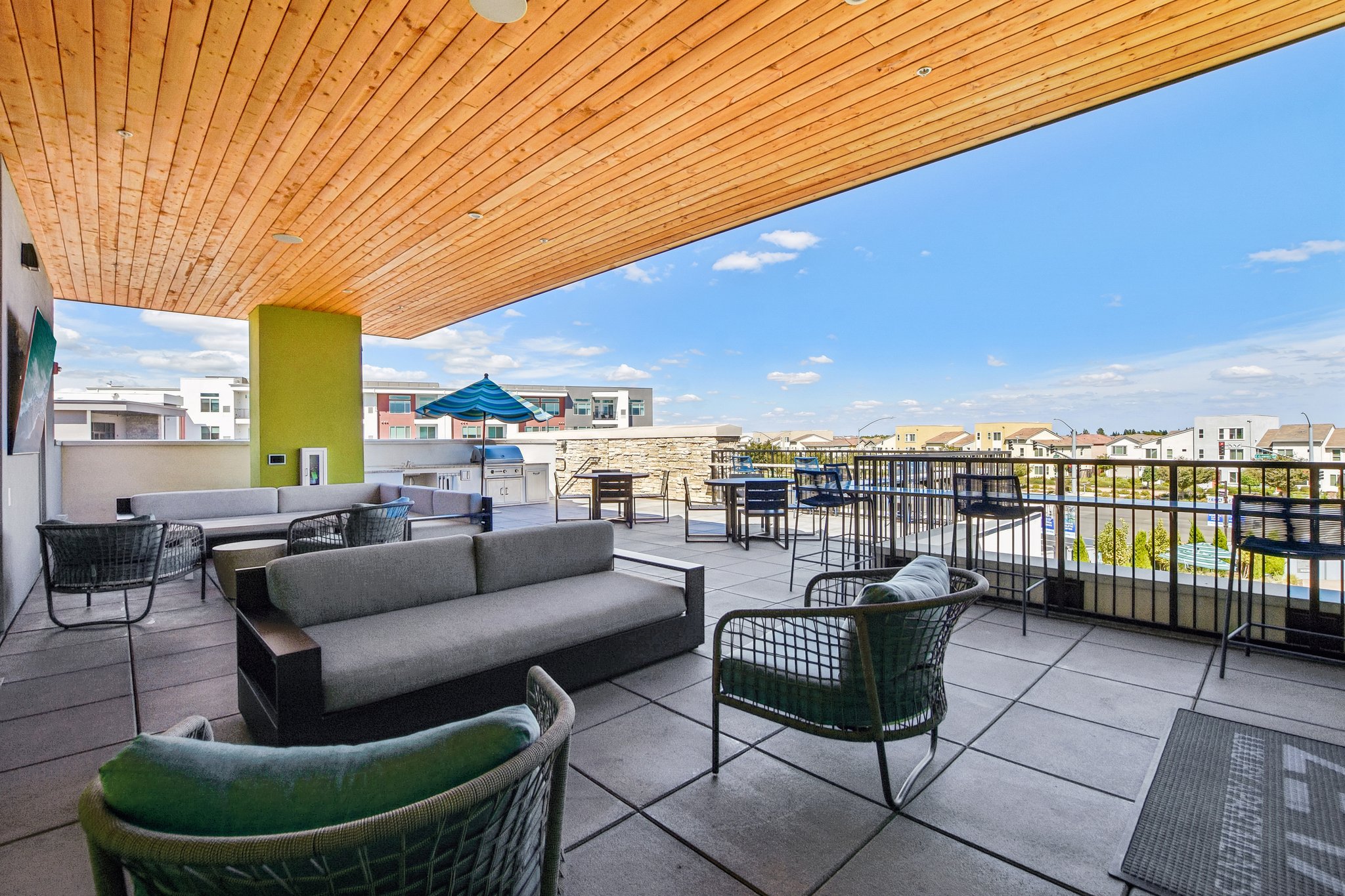 Resident Patio Lounge View with Grill