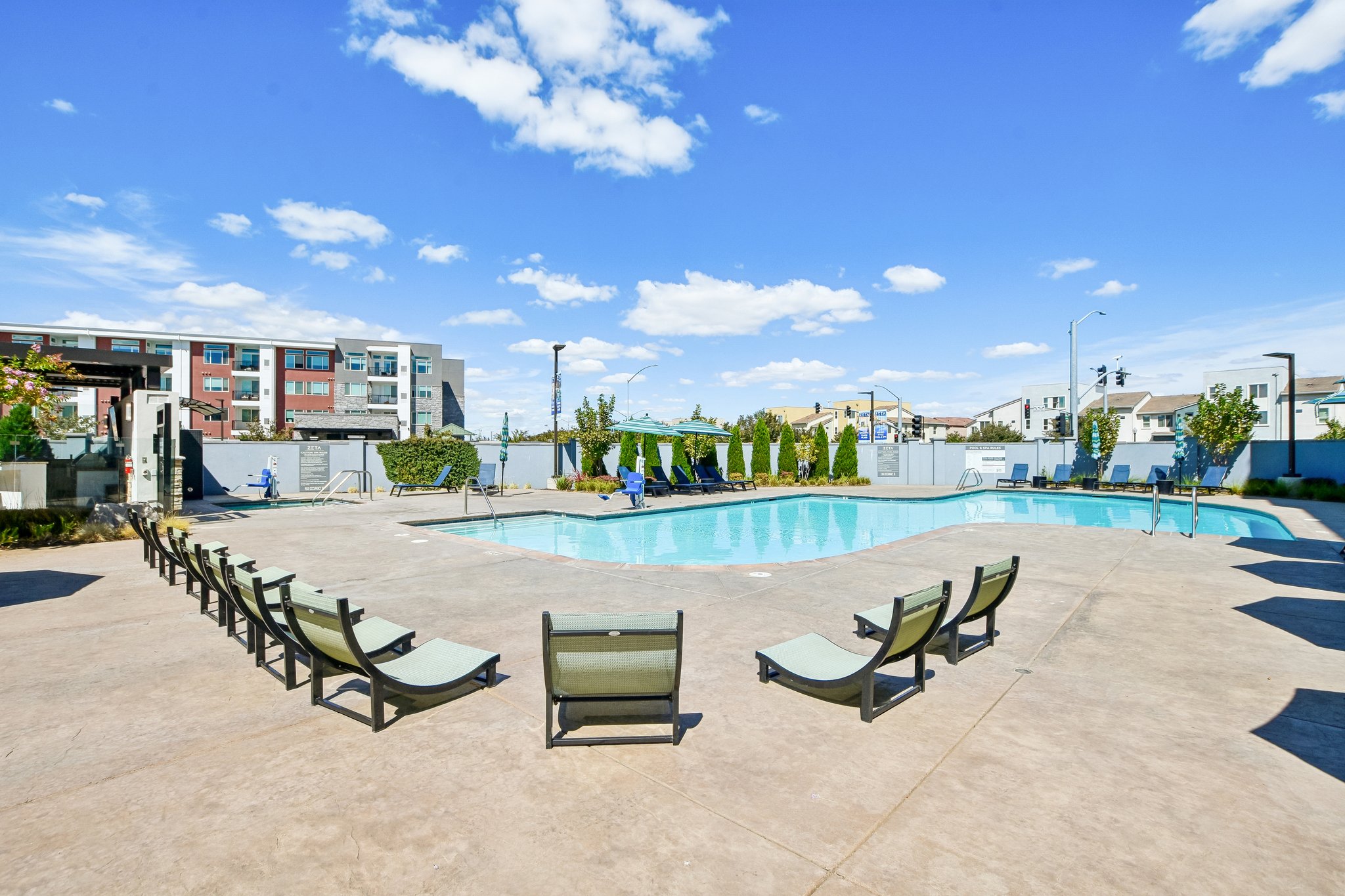 Pool with lounge chairs