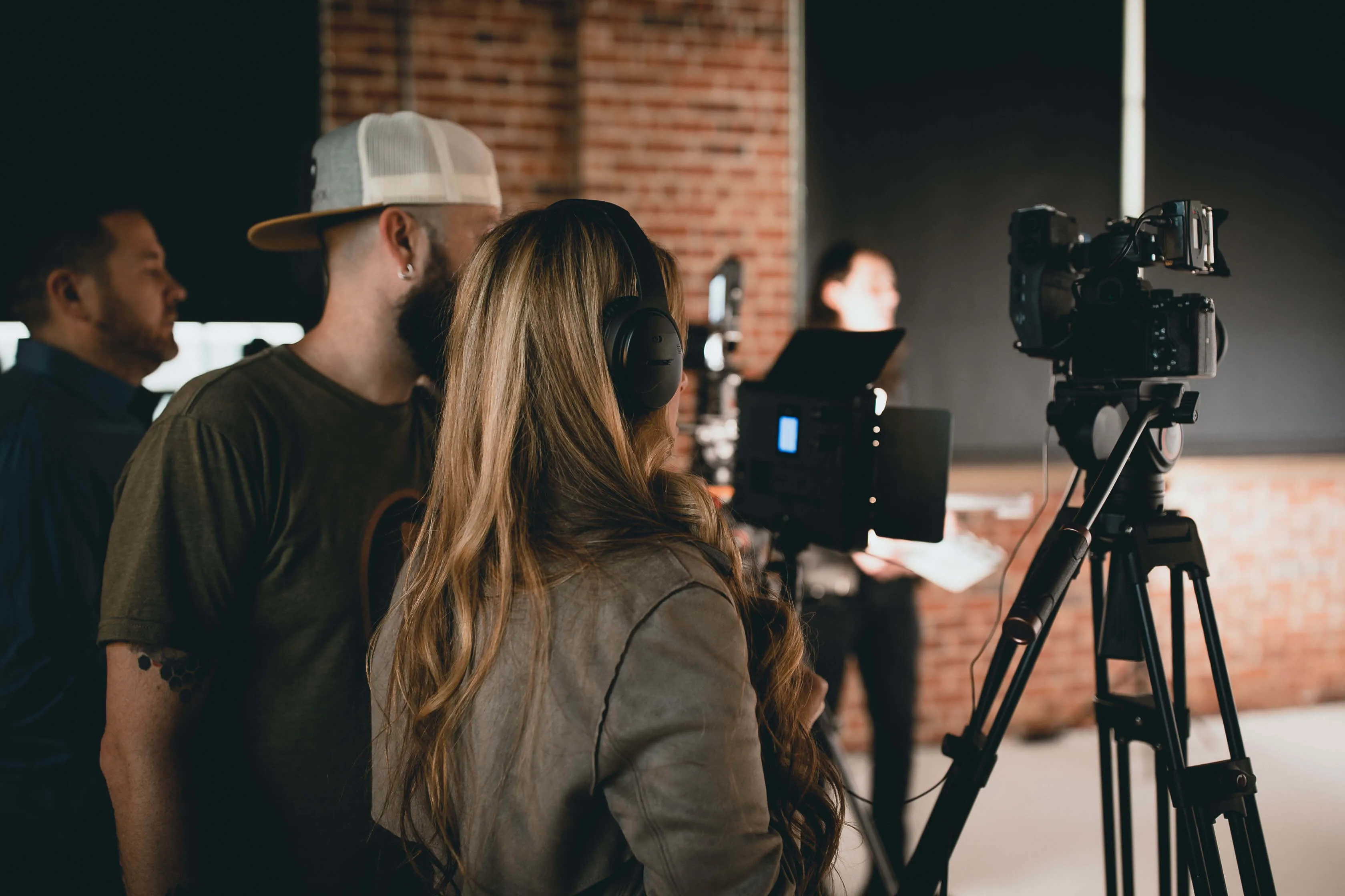 a crew recording video content for social media
