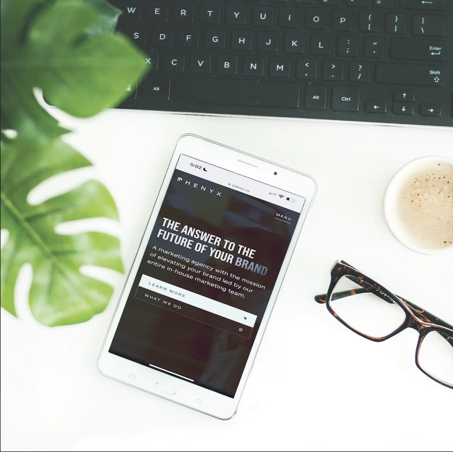 marketing agency website on a phone browser