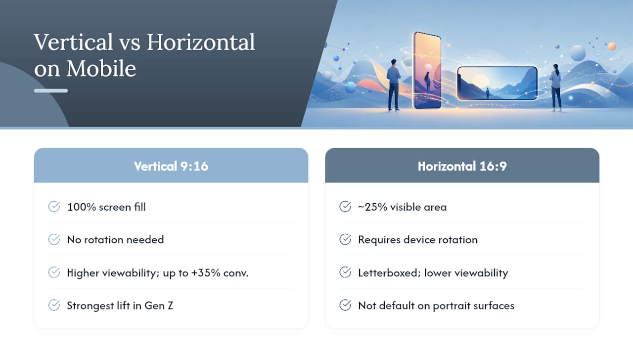 Why do vertical video ads outperform horizontal on mobile? — overview diagram