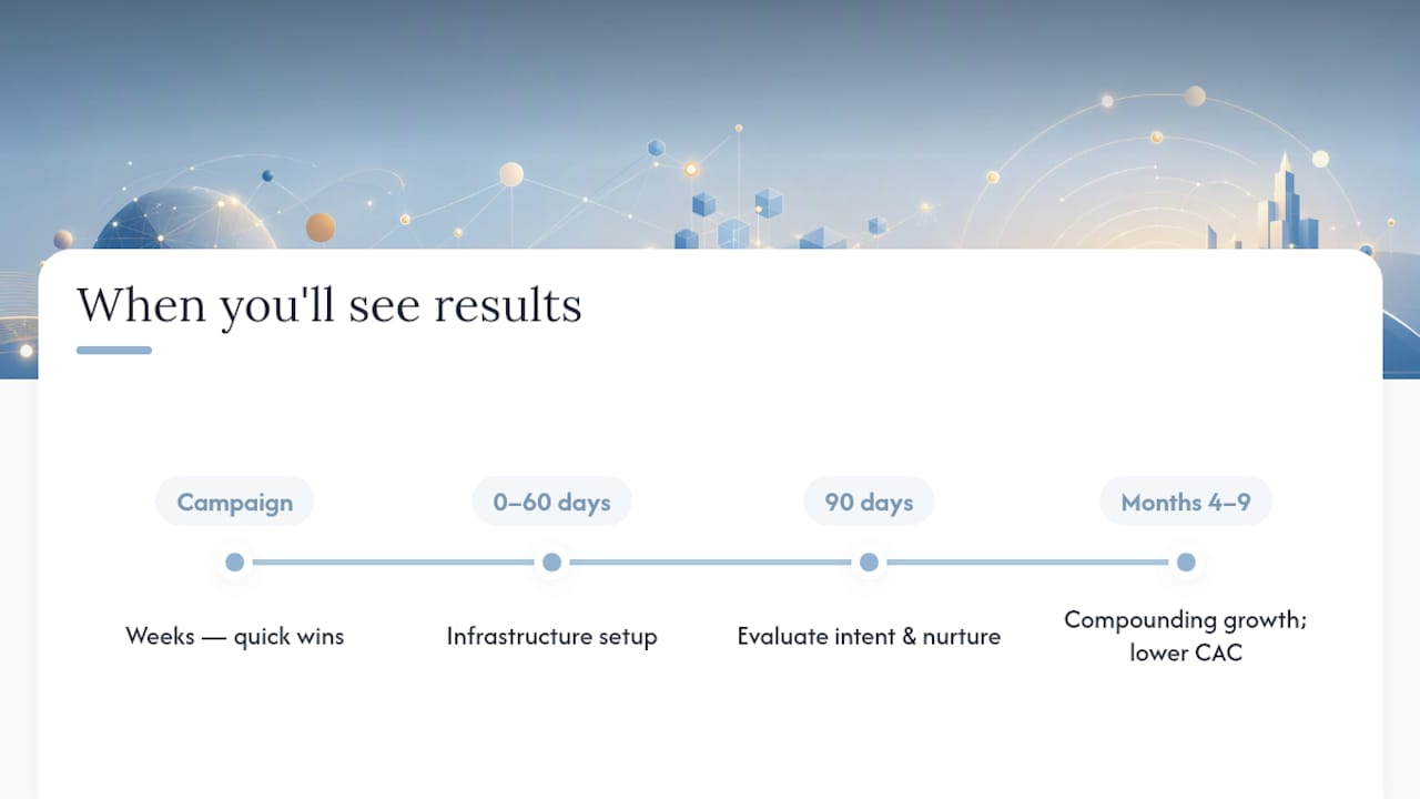 When will you see results from an always-on program? — overview diagram