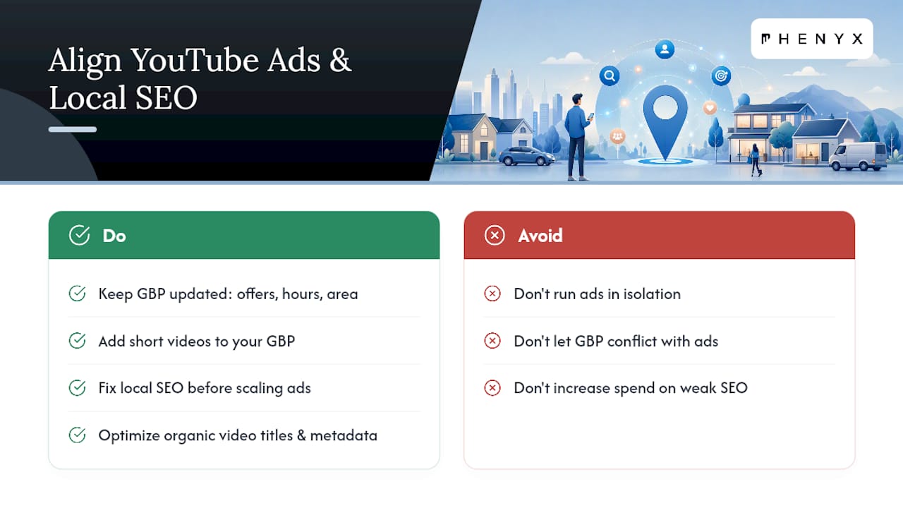 Connecting YouTube Ads to Google Business Profile and Local SEO — overview diagram