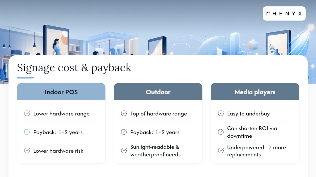 Retail signage costs and payback timeline