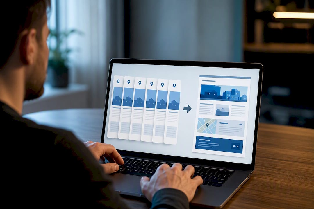 Illustration contrasting duplicate and useful local pages