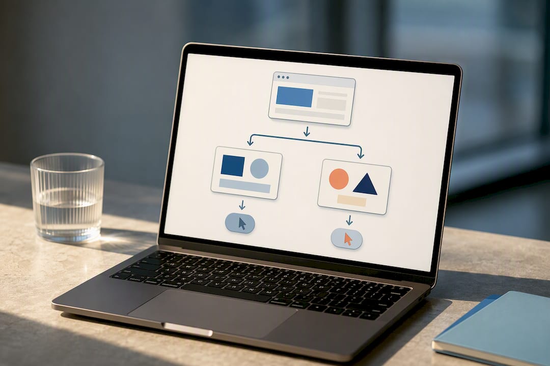 Two landing page value propositions being tested