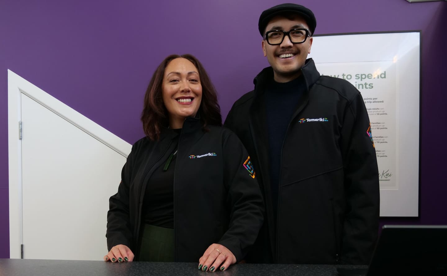 Social supermarket manager Hera Taiapa (left) and Tamariki Tū Tamariki Ora chief executive Jay Wainui. Photo / Tom Eley