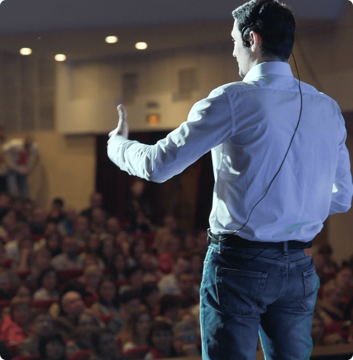 Public speaker auditioning for the stage