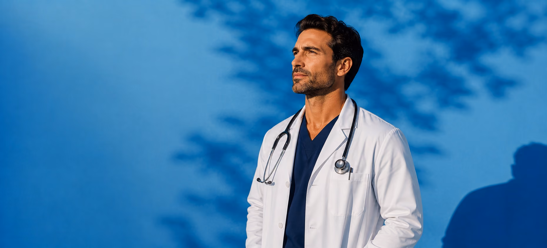 A doctor staring at the sun