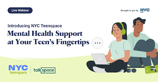 NYC Teenspace Mental Health Support webinar announcement for teens