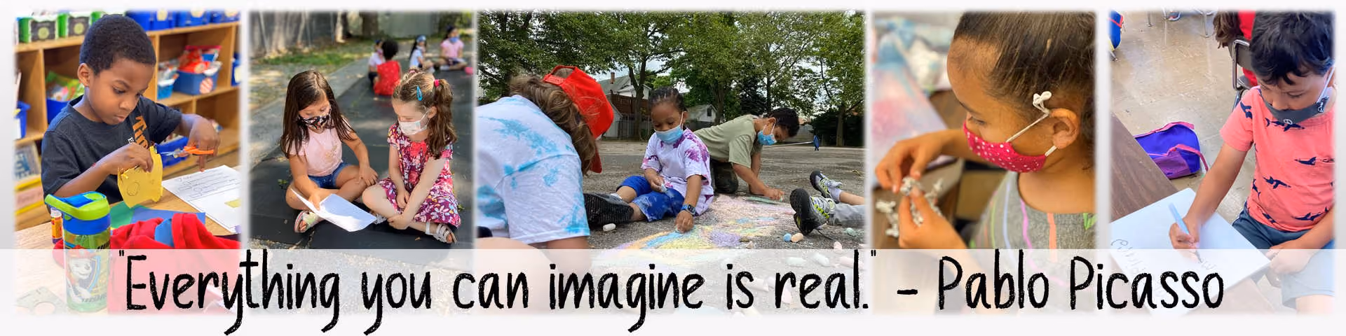 Students engaged in art activities indoors and outdoors at school