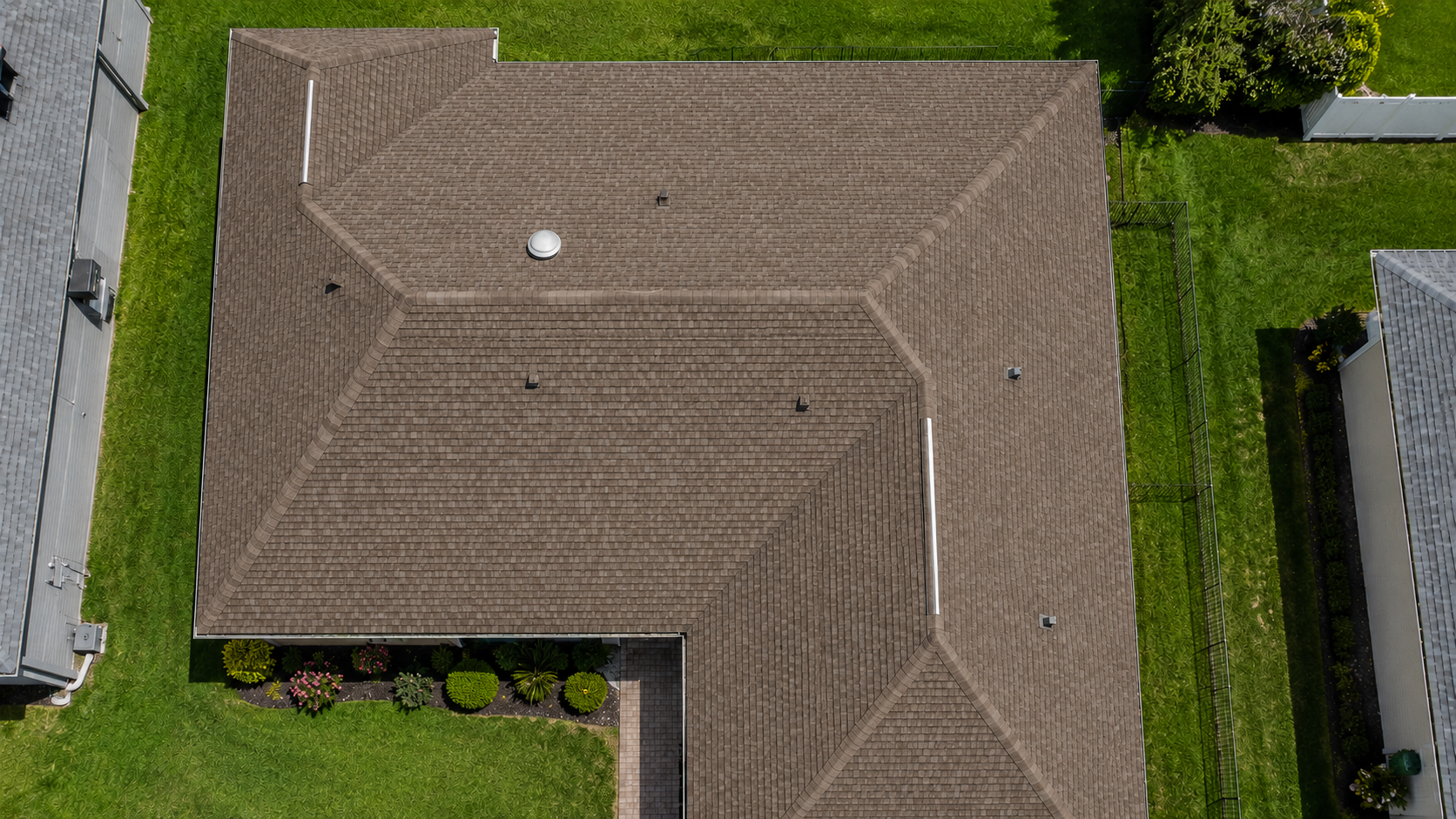 Roof after GoNano treatment — restored, refreshed shingles