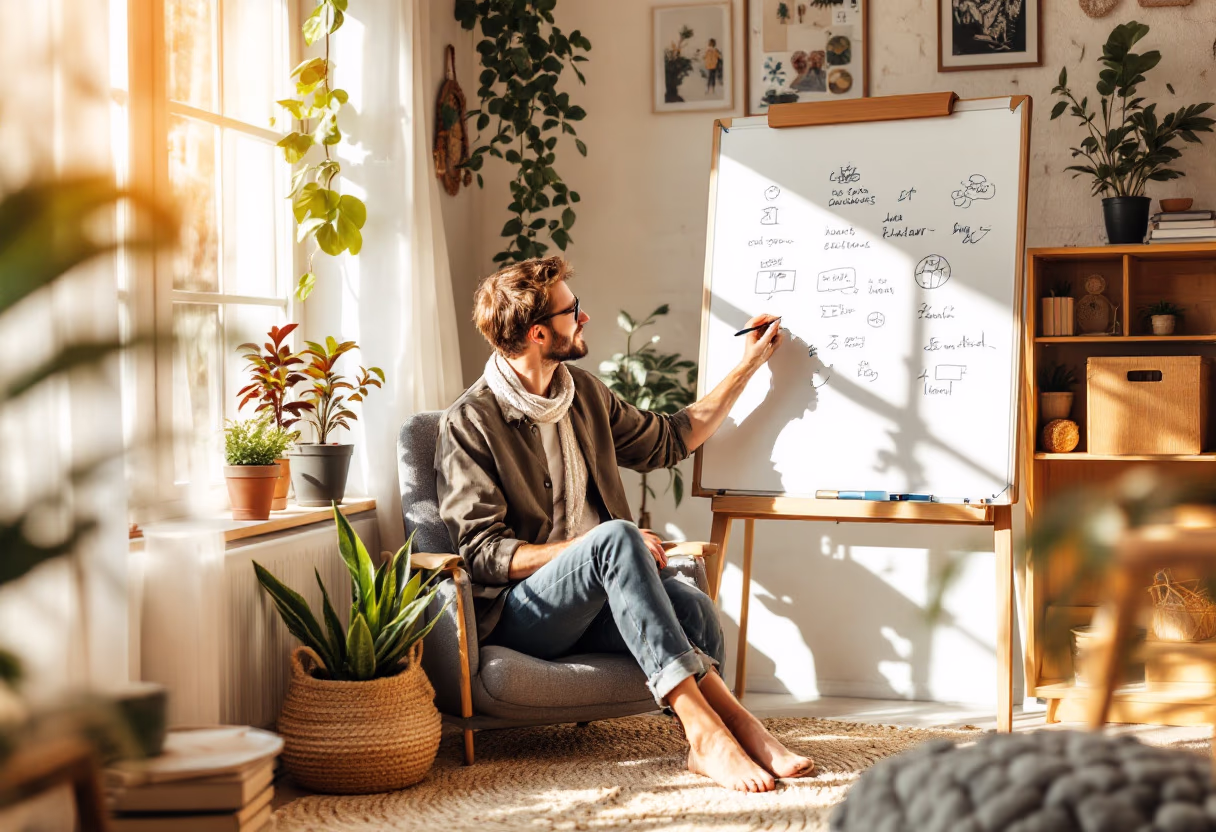 image of author brainstorming ideas