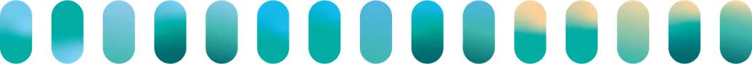 Escala de gradientes em verde-azulado do design system Even