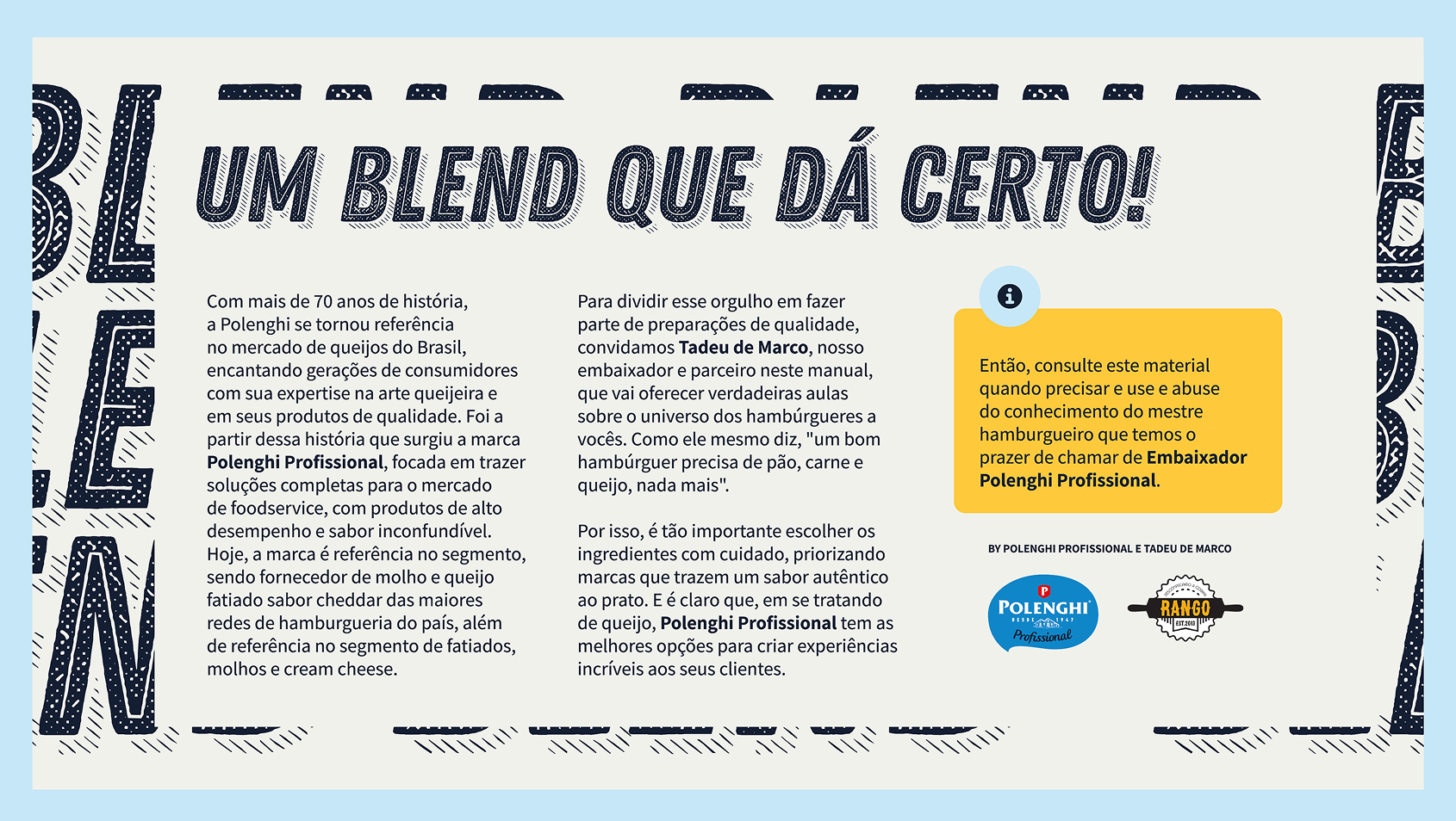 Página Um blend que dá certo! do Guia Orgulho Hamburgueiro, com texto e dicas